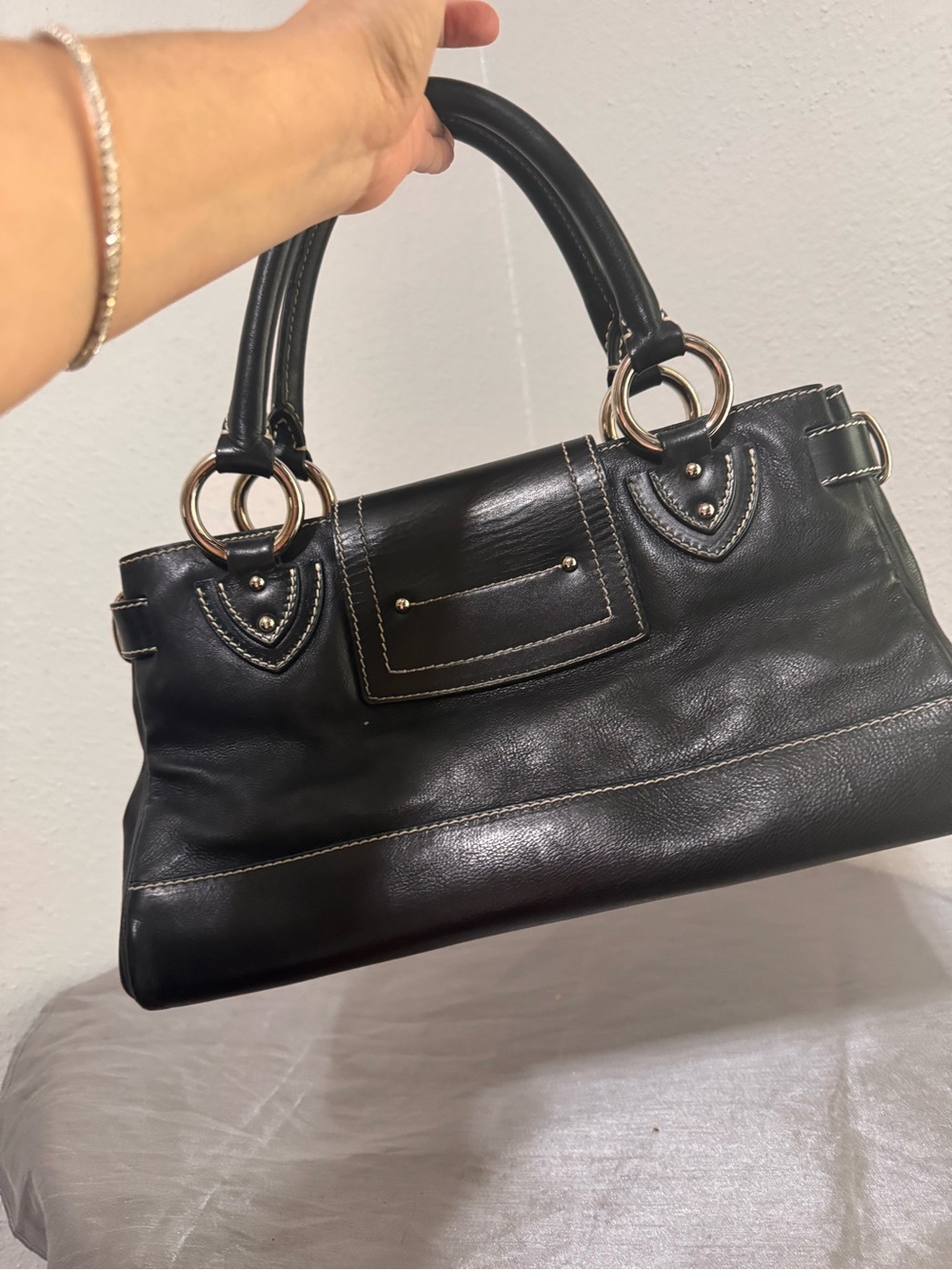 Marc Jacobs “ Daria”Black Leather Satchel with Silver Hardware - Picture 11 of 16